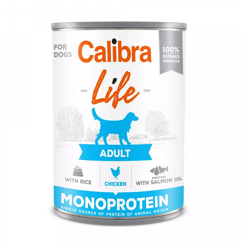 Calibra dog life monoprotein chicken and rice konzerva pre psov 400g