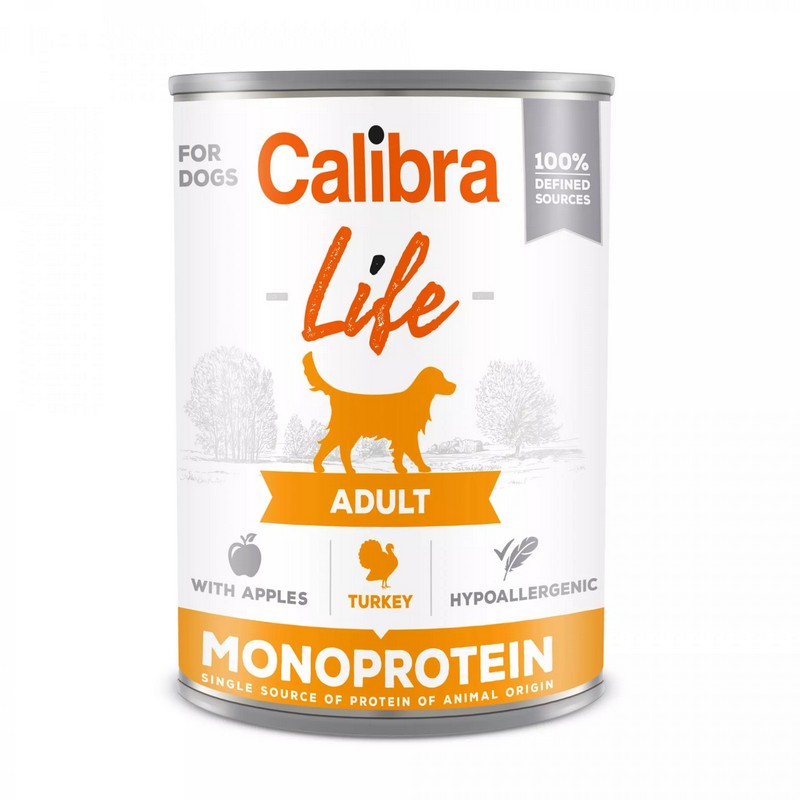 Calibra dog life monoprotein turkey and apple konzerva pre psov 400g