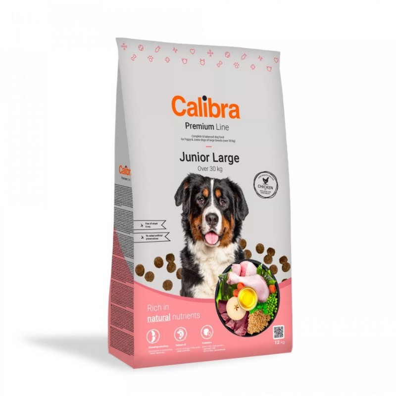 Calibra dog premium line Junior large chicken granule pre psov 12 kg