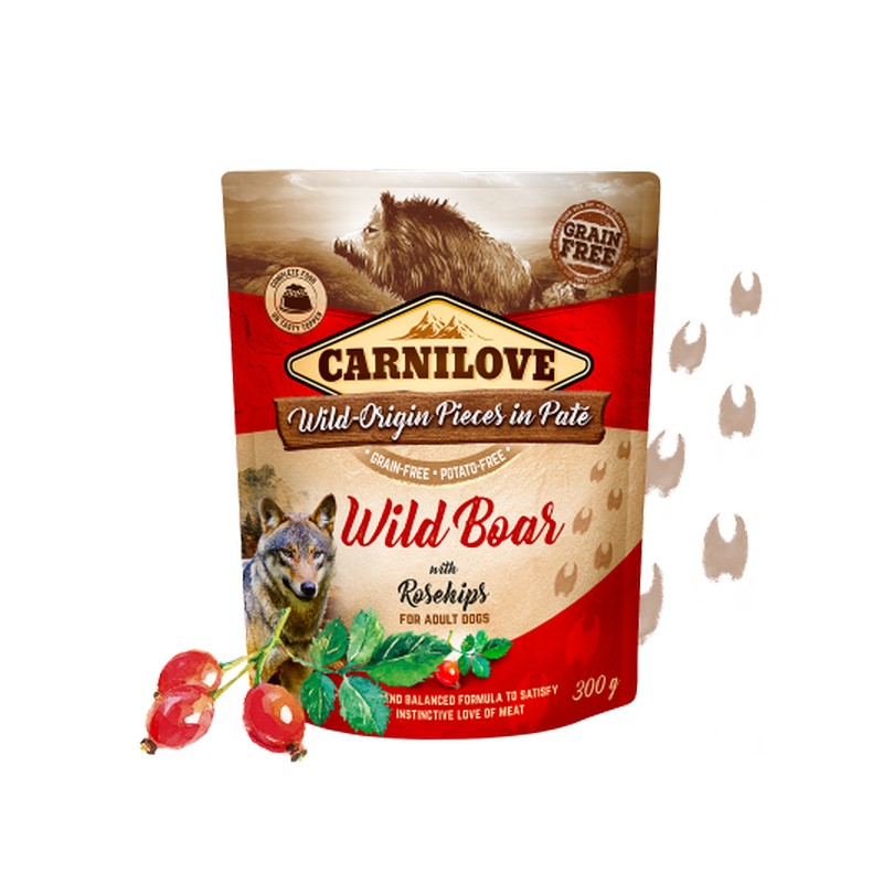 Carnilove kapsika pre psov pat wild boar & rosehips 300 g