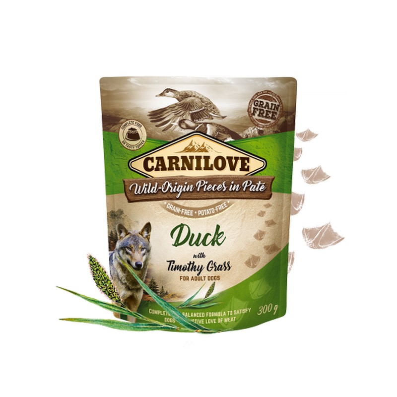 Carnilove kapsika pre psov pat duck & timothy grass 300 g