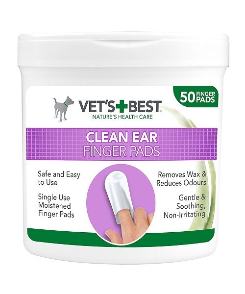 Vet´s Best čistiace obrúsky na uši pre psov náprstok 50 ks
