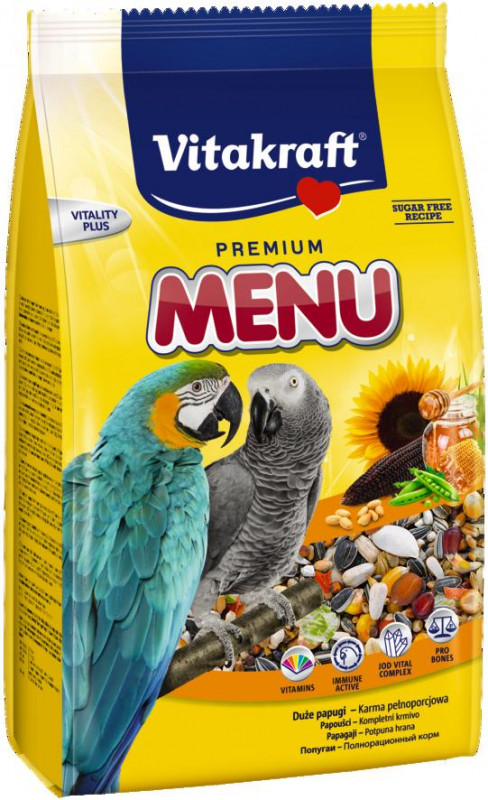 Vitakraft menu pre veľké papagáje 1kg