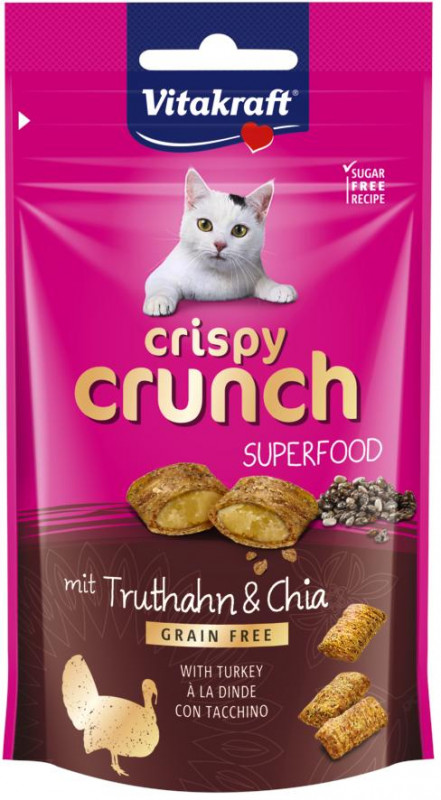 Vitakraft Cat pochka Cripsy Crunch Supwefood morka a chia 60g