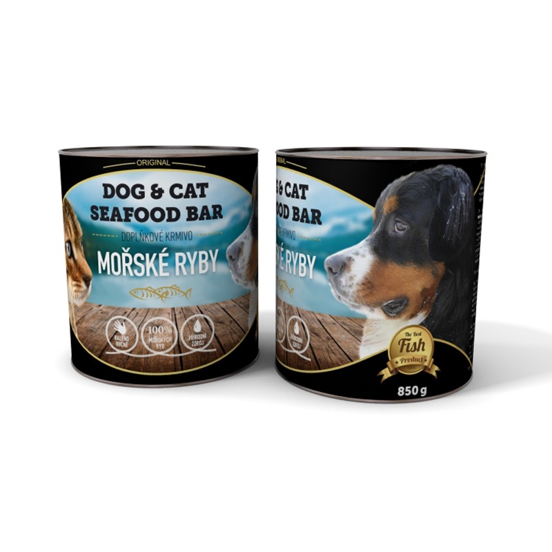 Dog & Cat seefood bar 850g konzerva pre psov a maky