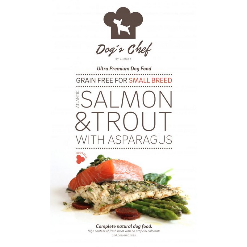 Dog's Chef Atlantic salmon and trout with asparagus small breed 500 g