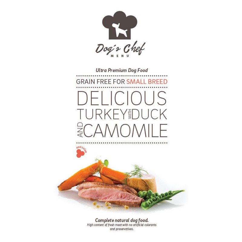 Dog's Chef Delicious turkey with duck and camomile small breed 12 kg
