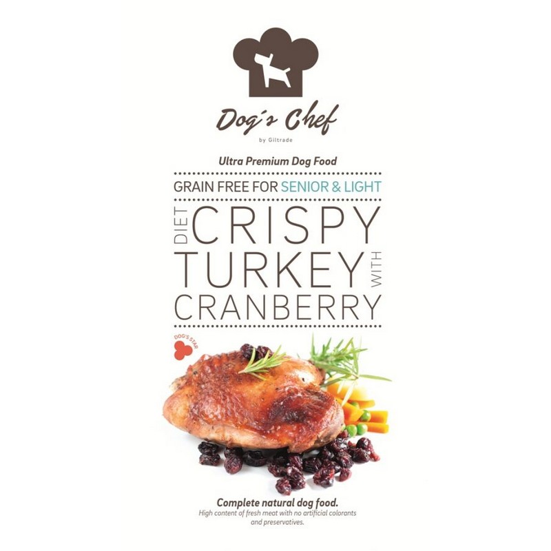 Dog's Chef Diet crispy turkey with cranberry senior light 2 kg