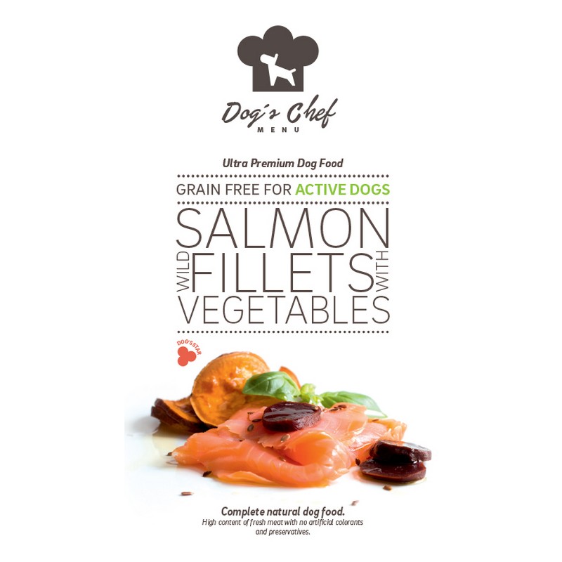 Dog's Chef Wild salmon fillets with vegetables for active dogs 12 kg
