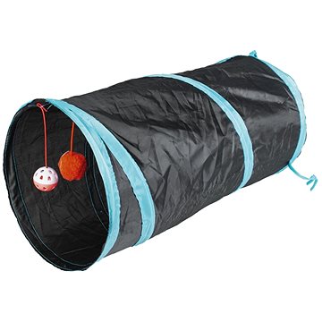 Duvo+ Hrac tunel pre maky s loptou a zvonekom 50x25cm modroierny