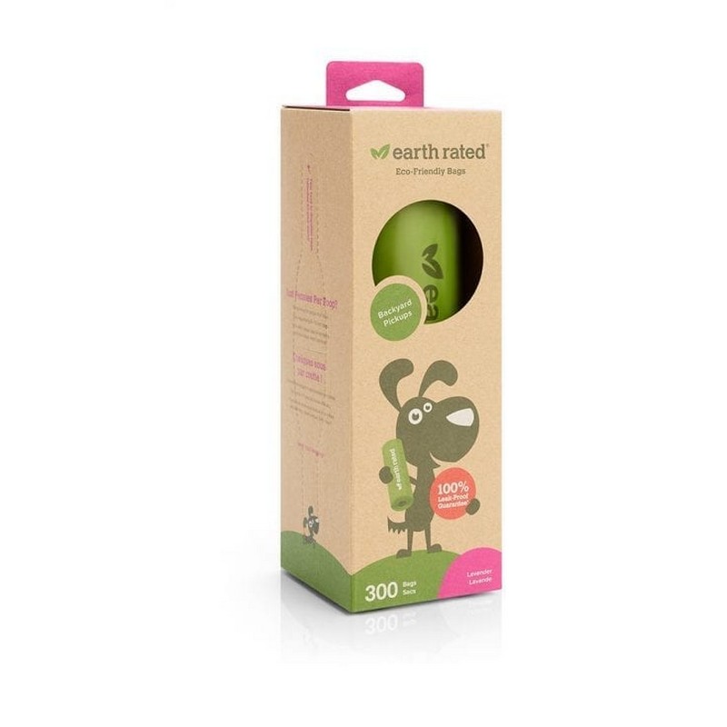 Earth Rated sky na psie exkrementy s vou levandule 300 ks box