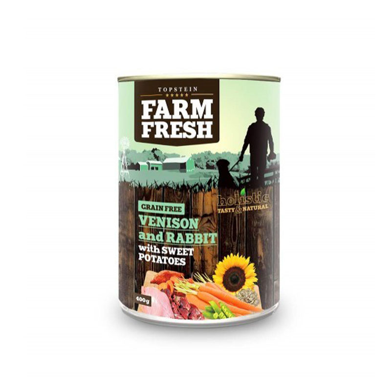 Farm fresh konzerva pre psov divina, krlik a sladk zemiak 400g