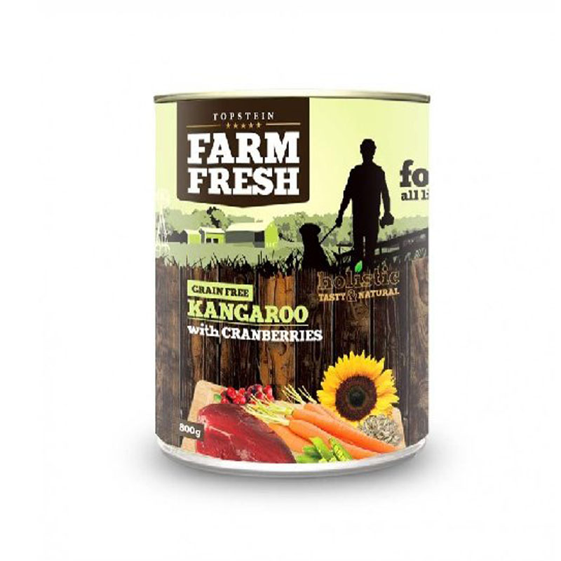 Farm fresh konzerva pre psov kengura a brusnice 800g