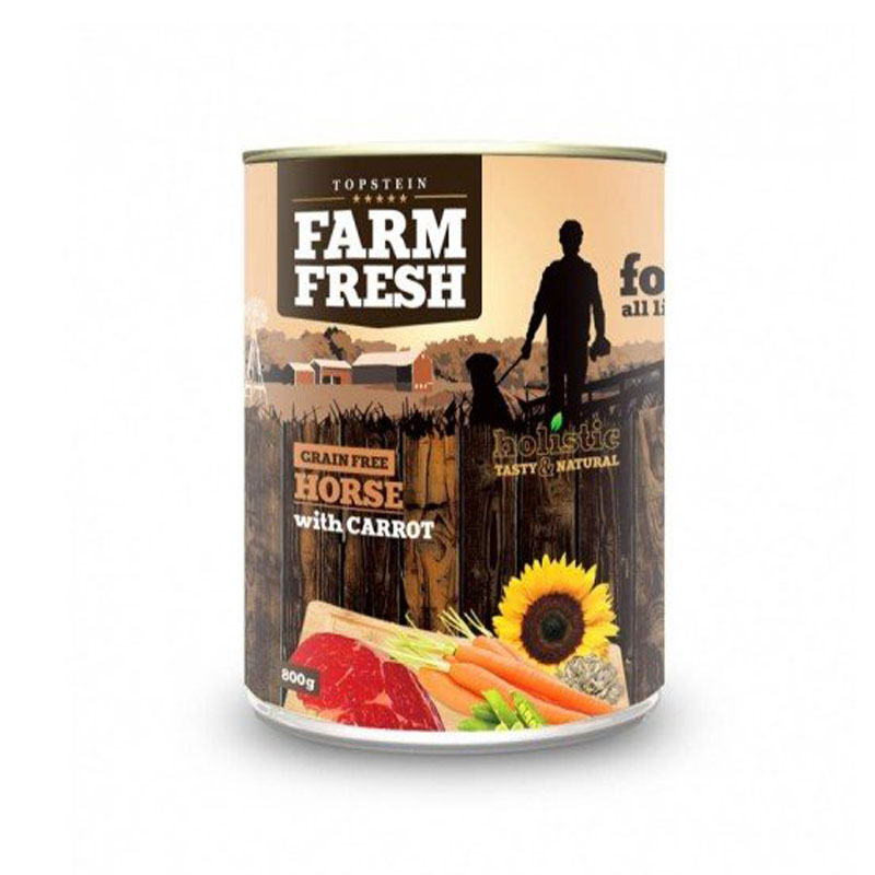 Farm fresh konzerva pre psov kôň a mrkva 800g