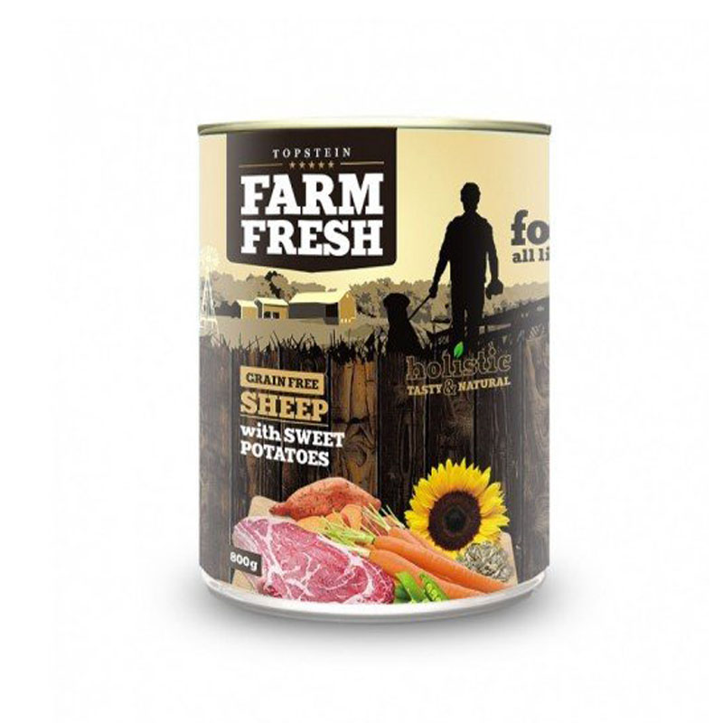 Farm fresh konzerva pre psov ovca a sladký zemiak 800g