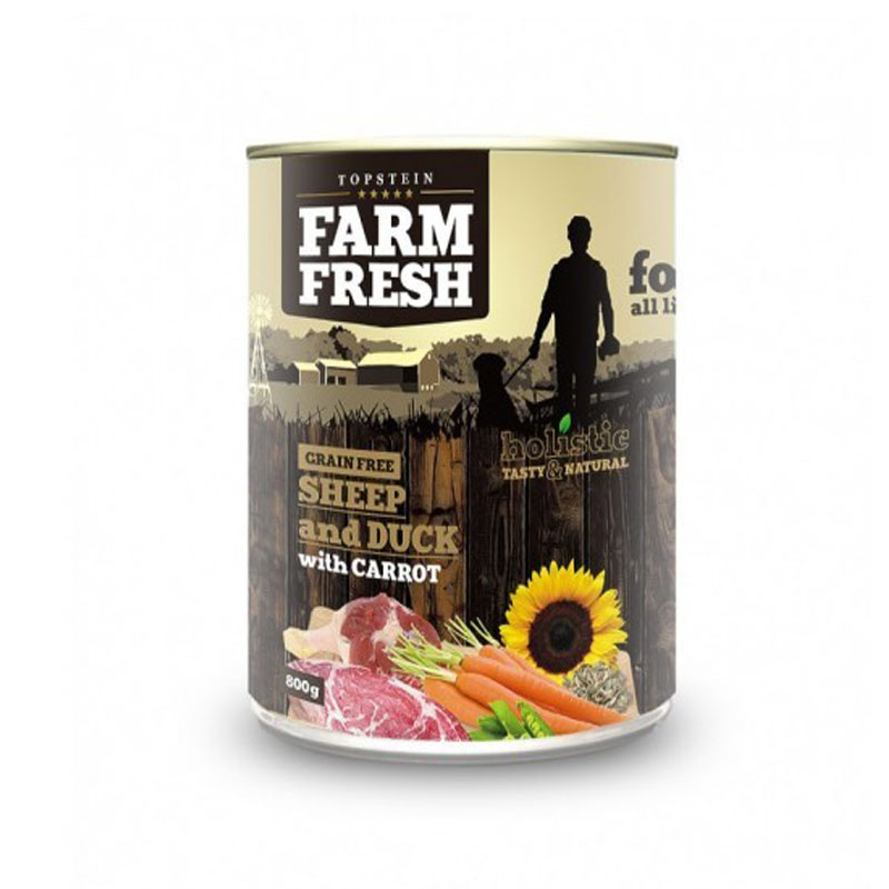Farm fresh konzerva pre psov ovca,kaka a mrkva 800g