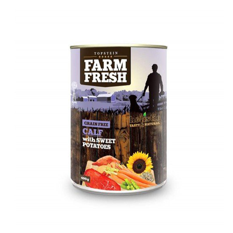 Farm fresh konzerva pre psov teľa a sladký zemiak 400g