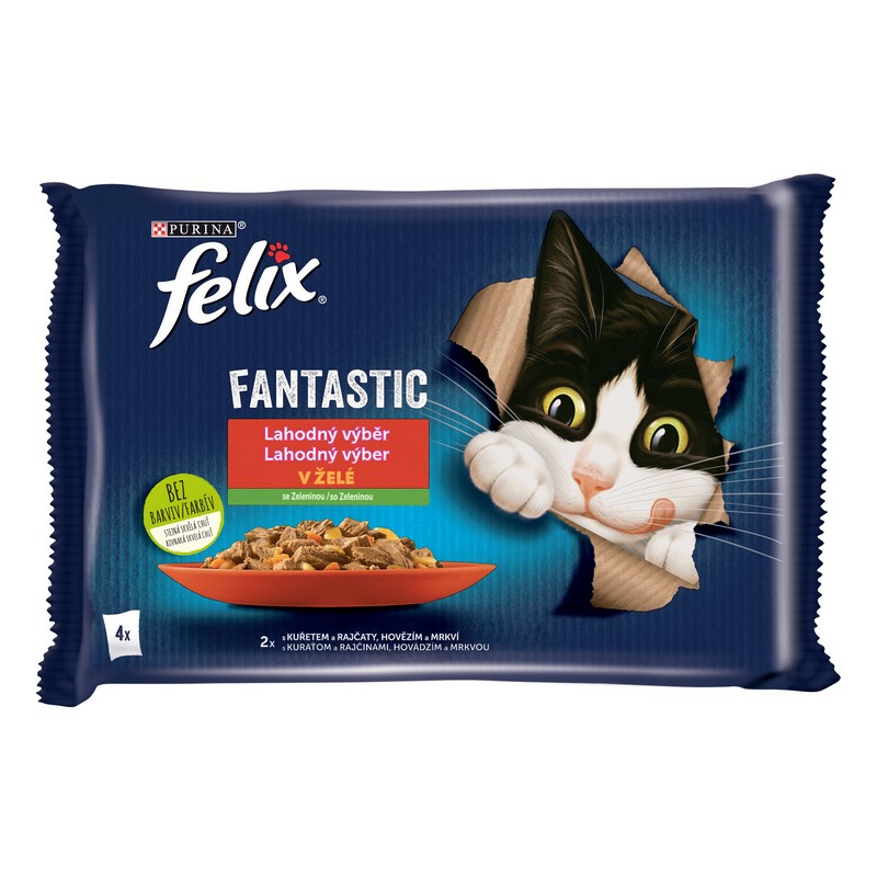 Felix Fantastic Lahodn vber so zeleninou v el, kura a hovdzie 4 x 85 g