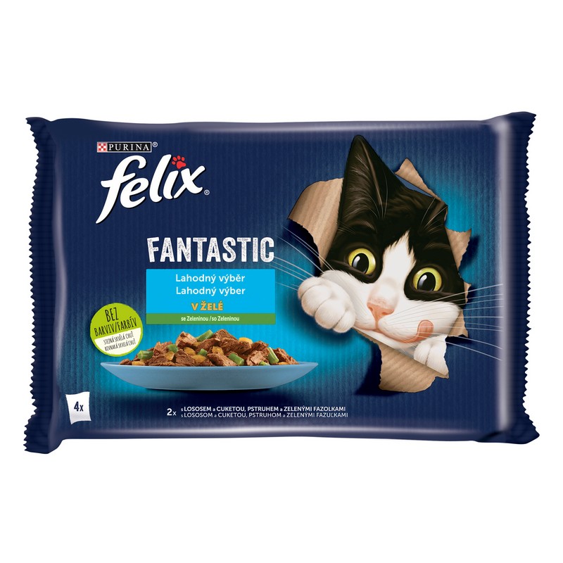 Felix Fantastic Lahodn vber so zeleninou v el, losos a pstruh 4 x 85 g