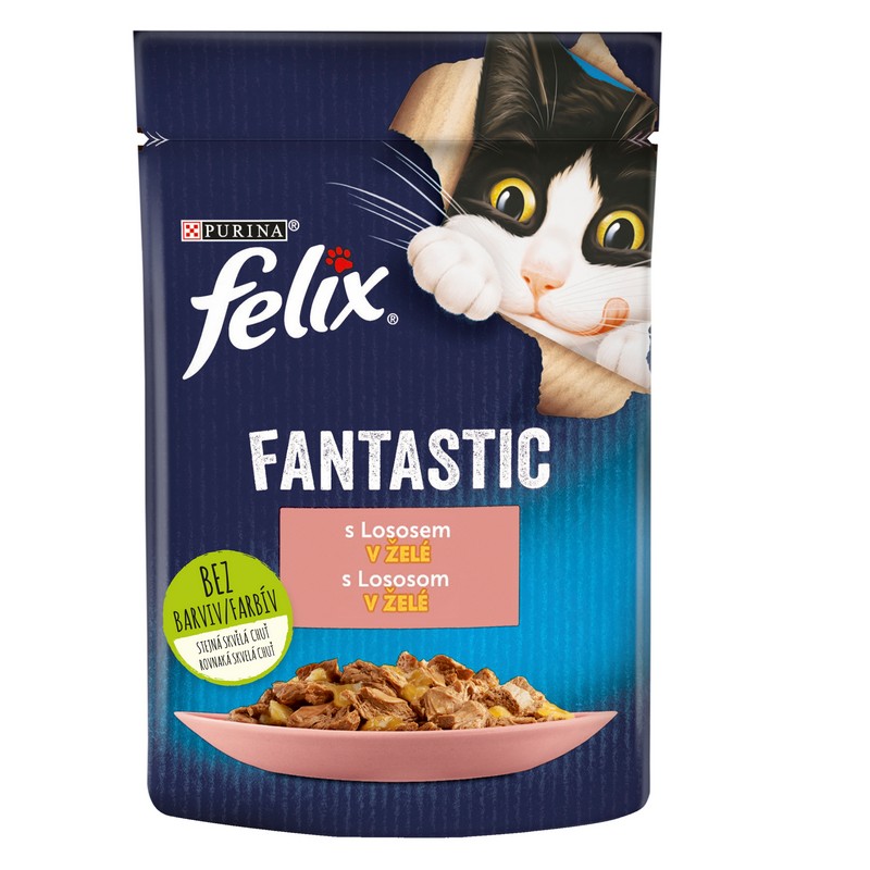 Felix Fantastic kapsička pre mačky losos v želé 85 g