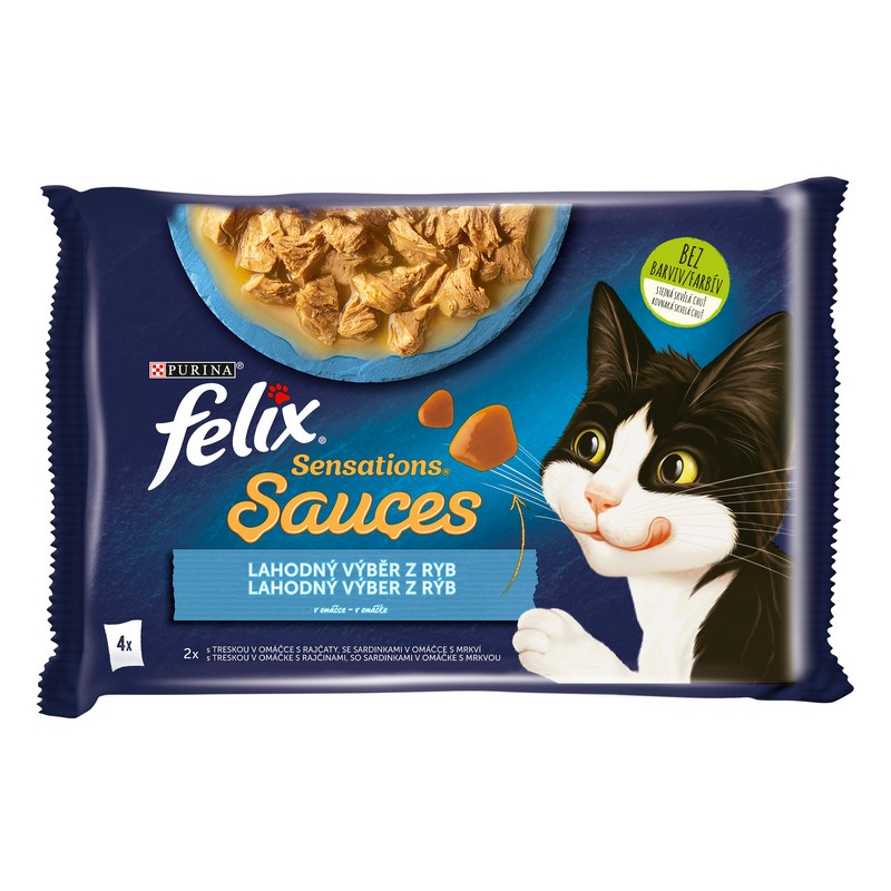 Felix Sensations Sauces Lahodn vber z rb v omke, treska a sardinky 4 x 85 g