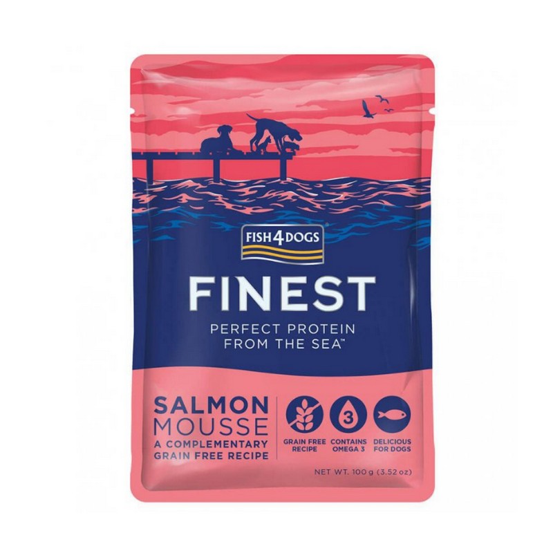 FISH4DOGS kapsika pre psov Finest 99% losos 100g