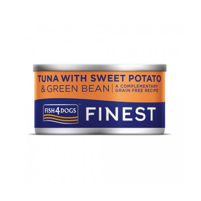 FISH4DOGS konzerva pre psov Finest tuniak so sladkmi zemiakmi a fazukami 85g