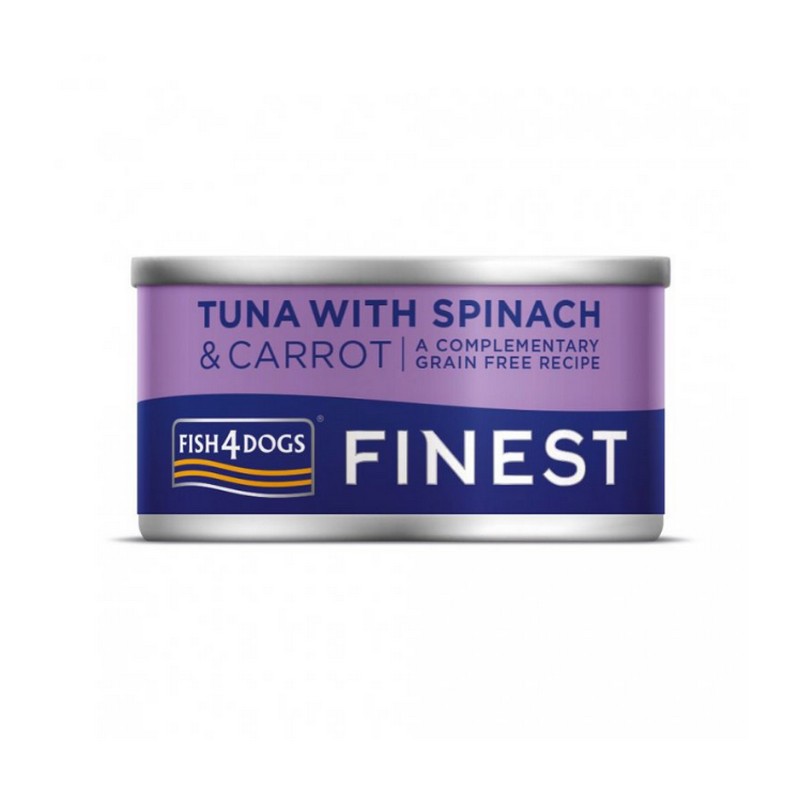 FISH4DOGS konzerva pre psov Finest tuniak s mrkvou a špenátom 85g