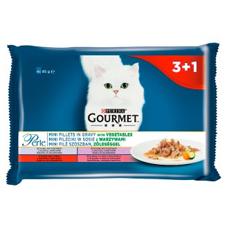 Gourmet perle mini filets so zeleninou kapsička pre mačky 4 x 85 g
