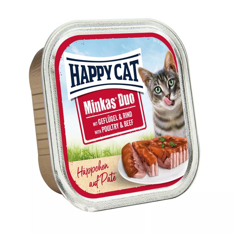 Happy cat duo menu geflugel & rind 100 g vanika pre maky