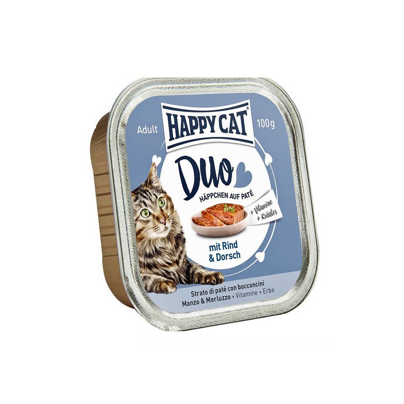 Happy cat duo menu rind&dorsch 100g vanička pre mačky