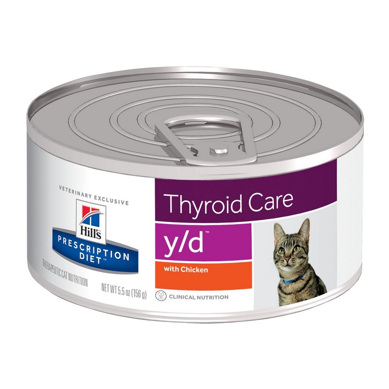 Hill's Diet y/d Thyroid Care Chicken konzerva pre mačky 156 g