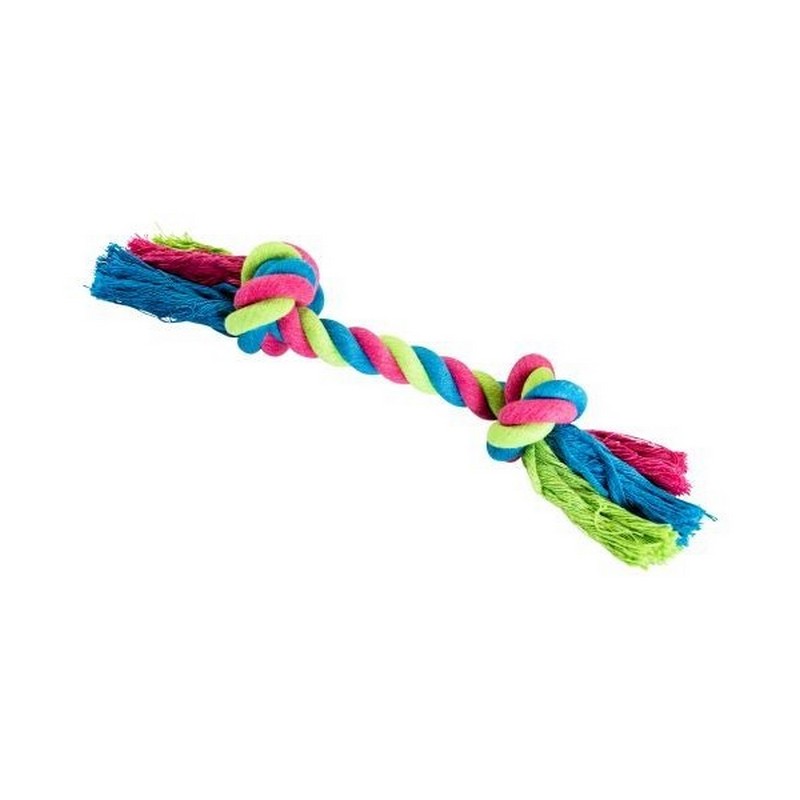 Hip Hop dog hračka bavlnený uzol 20 cm ružová, modrá, zelená