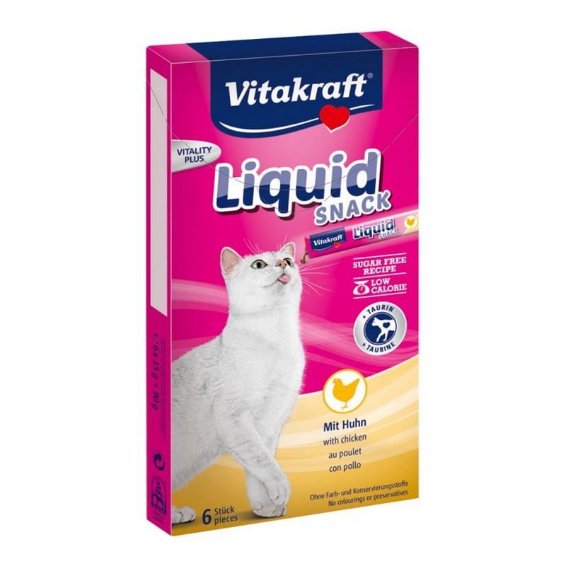 Vitakraft - Liquid Snack s kuracím mäsom a taurínom 6 x 15g +33% grátis