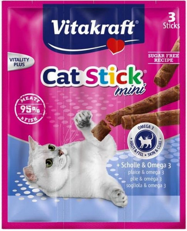 Vitakraft Cat Stick mini msov tyinky s prchuou platesy 18 g