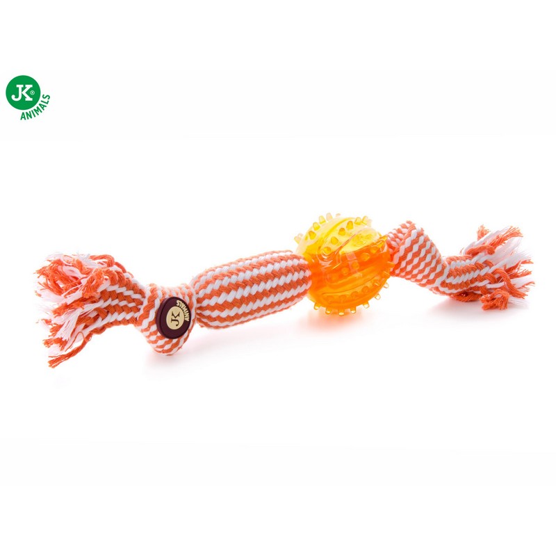 JK Animals hraka pre psa pskac uzol s loptikou oranov 33cm
