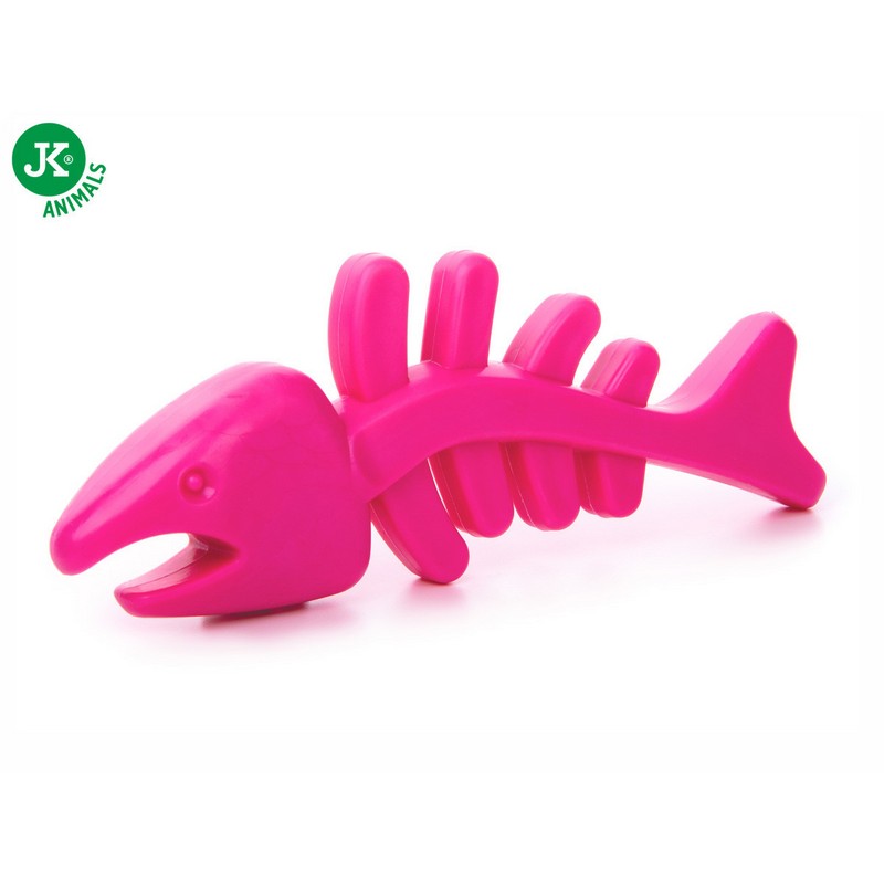JK Animals hračka pre psa rybia kosť ružová 12cm