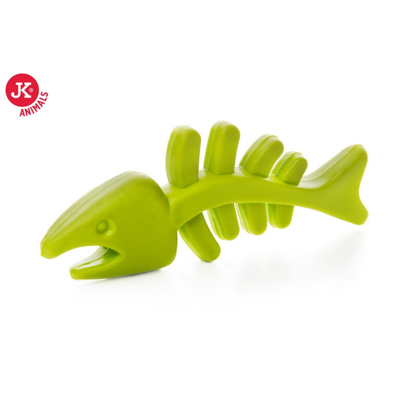 JK Animals hračka pre psa rybia kosť zelená 12cm