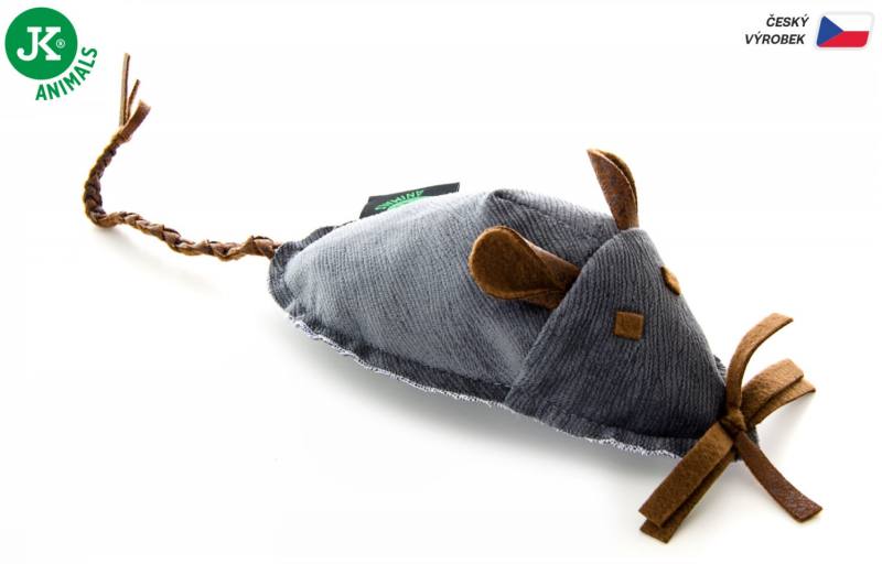JK Animals plyšová hračka pre mačku myš 12 cm