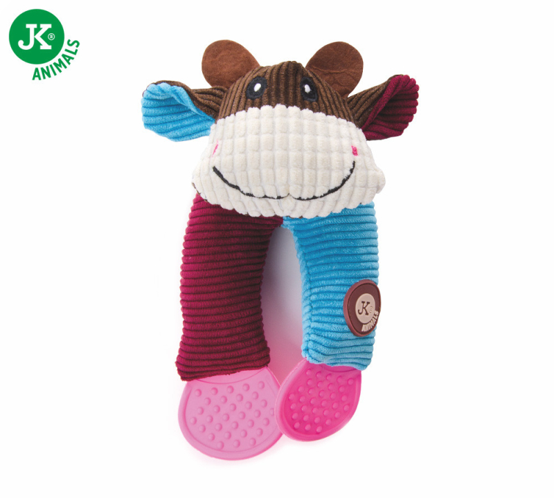 JK Animals plyšová hračka pre psa farebná kravička