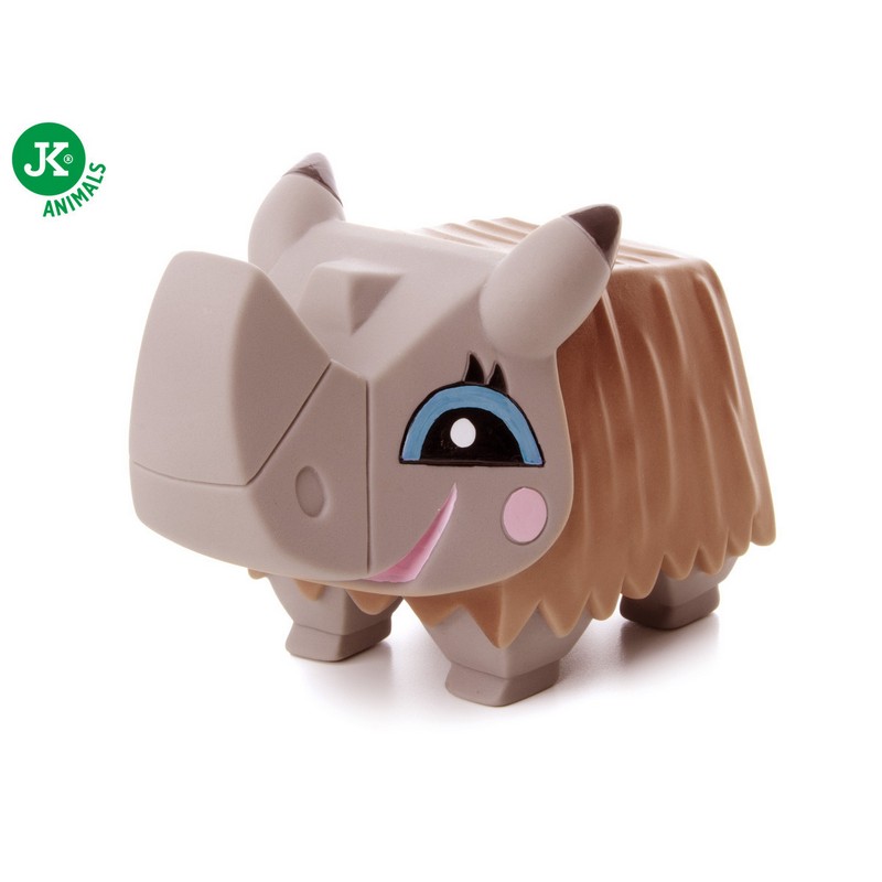 JK Animals vinylová pískacia hračka pre psa nosorožec 11 cm