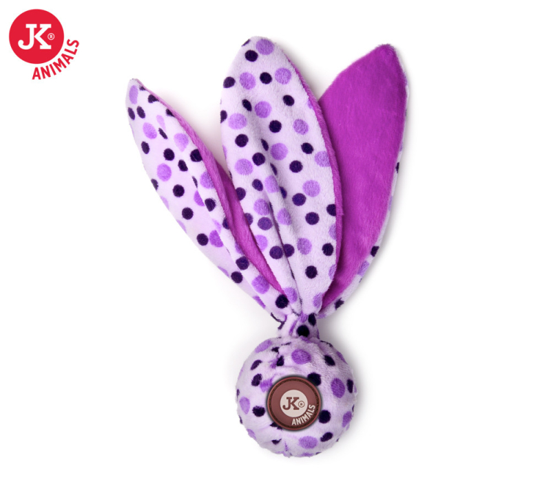 JK Animals šuštiaca plyšová hraèka pre psa s TPR loptou fialová