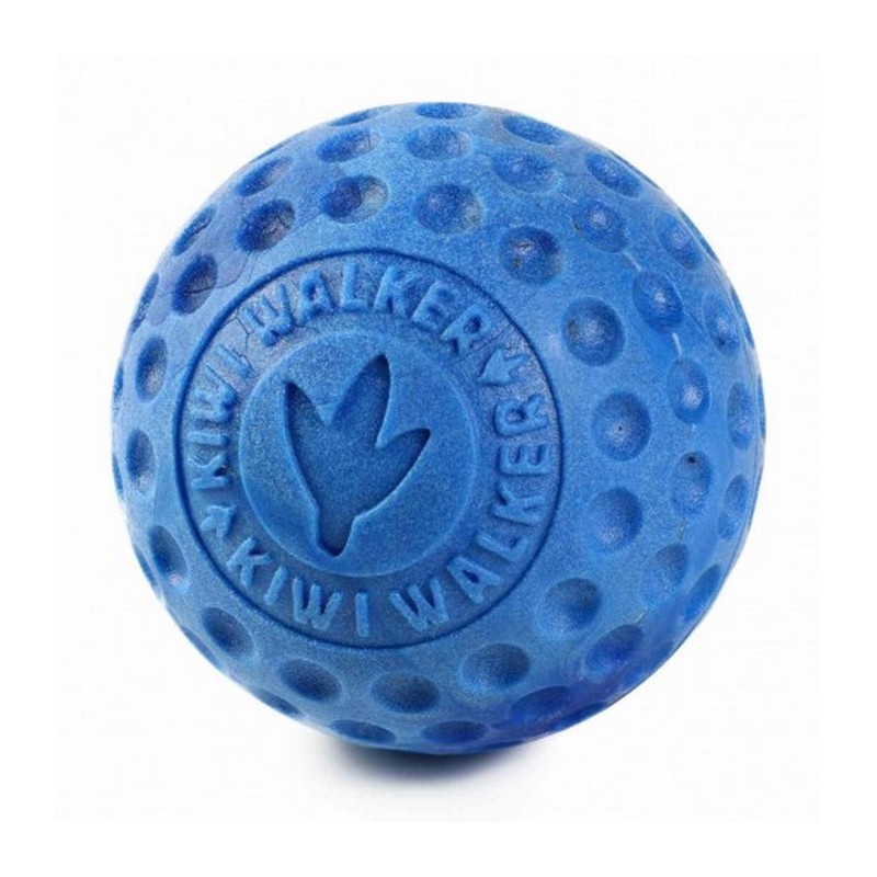 Kiwi Walker modrá lopta z TPR peny hračka pre psov 6 cm