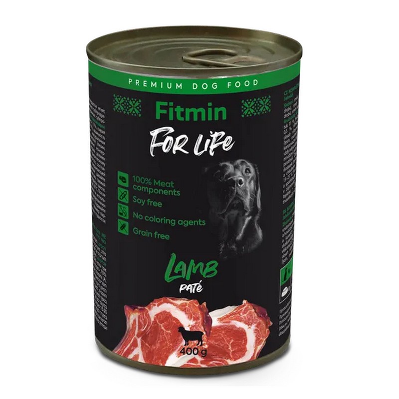 Konzerva pre psov Fitmin For life dog lamb pat 400g