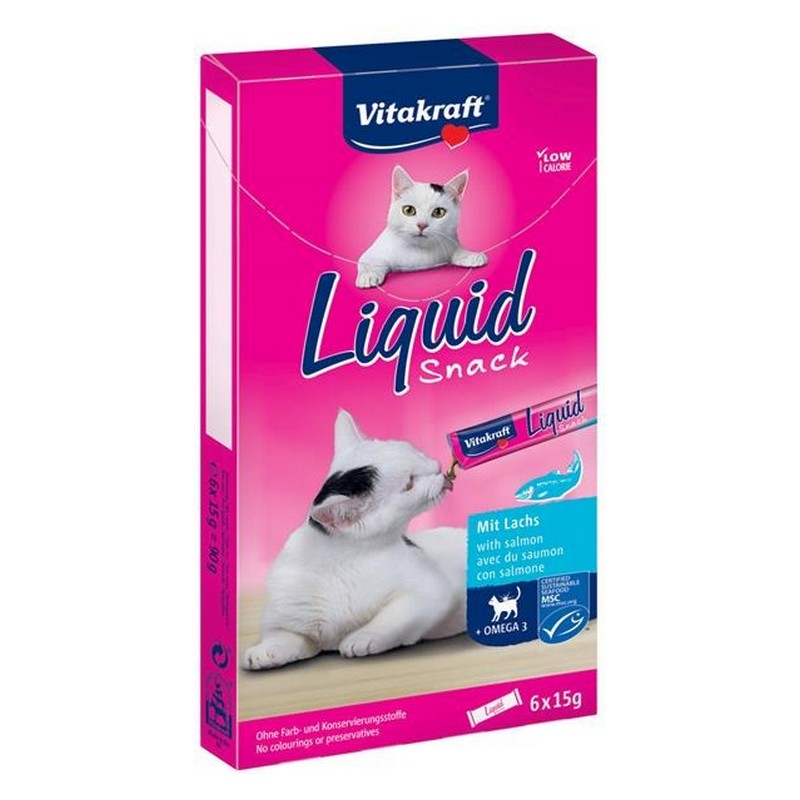 Vitakraft - Liquid Snack s lososom  - 6 x 15 g