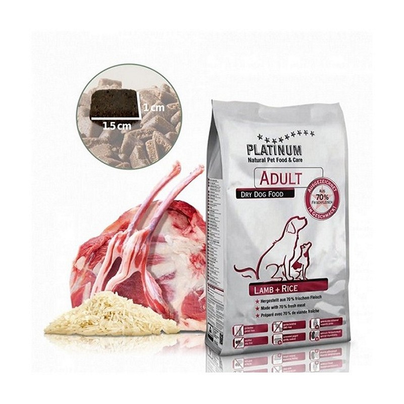 PLATINUM NATURAL jahňacie s ryžou pre dospelých psov - 1,5kg