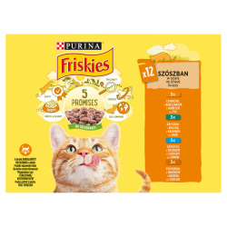 Friskies kura, kaica, losos, morka kapsiky pre maky 12 x 85 g