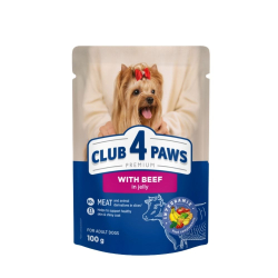 CLUB 4 PAWS Premium S hovdzm msom v el pre dospelch psov 100 g