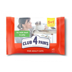CLUB 4 PAWS Premium SET 5+1 s hovdzm msom v el 6x80g