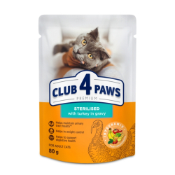 CLUB 4 PAWS Premium s moracm msom v omke pre dospel sterilizovan maky 80 g